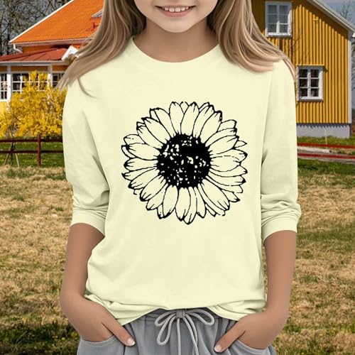 Kids Dandelion Print T-Shirt 3/4 Sleeve Girls Tee Summer Toddler Tops Soft Cotton Round Neck Casual Stylish Playwear4