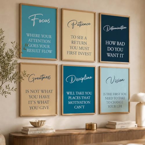 Image of kotart Quote wall Paintings with Frame for Home Decoration - Painting Living Room Bedroom Office hanging frames Set of 6 Multicolo (19X25 Inch, E)