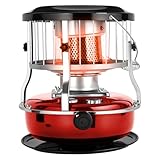 Kerosene Heater Indoor 9000 BTU Portable Use Black Cordless Heater for Home Garage and Camping (Red)