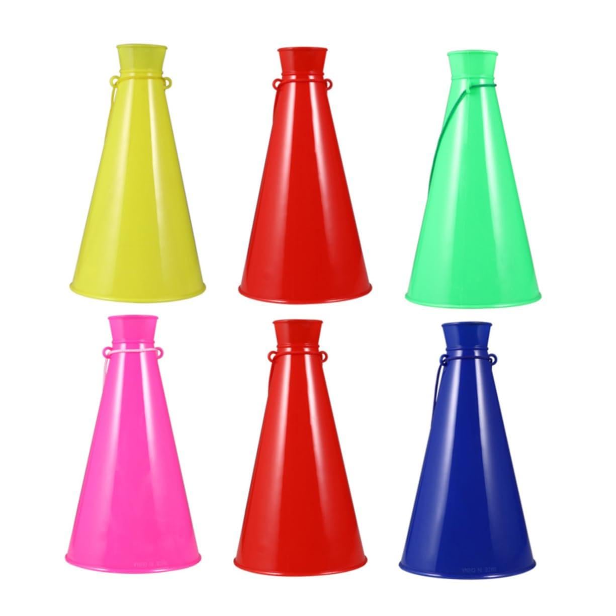 Hemoton 6pcs Colorful Plastic Cheering Horns for Loudspeaker Noise Making Fun Props for Sports Events and Parties Safe and Smooth Material