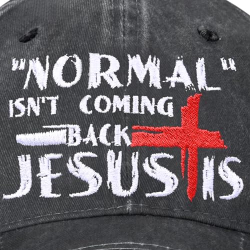 Image of Embroidered Baseball Cap for Women Men Vintage Adjustable Washed Distressed Denim Baseball Hat