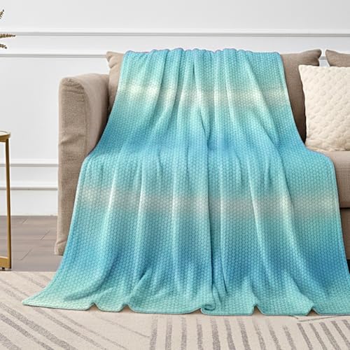 Image of Cortina Jacquard All Season Blanket Double Size Summer AC Blanket Winter Warm Lightweight Reversible Throw Soft Cozy Plush Fuzzy Blanket for Bed Couch Sofa (Aqua, 200x230 cm) Color May Vary