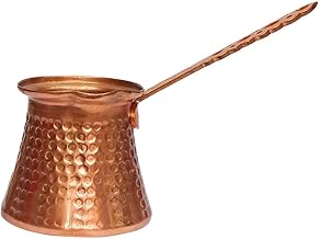 Tofficu Cafeteira Turca: Cafeteira Árabe Grega Cobre Martelado Cezve Jezve Ibrik Briki Cafeteira Cafeteira Cafeteira Manteiga Chocolate Leite Mais Quente Com Bico 320Ml