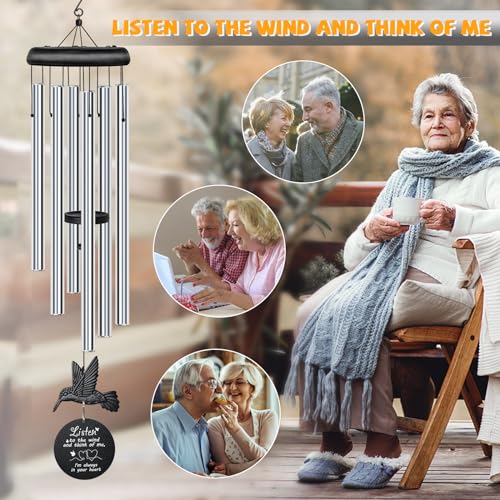 Image of Sympathy Wind Chimes for Outside Deep Tone, Memorial for Loss of Loved One Prime, Bereavement Condolence Remembrance Funeral Gifts for Grieving Friends Loss of Mother Father