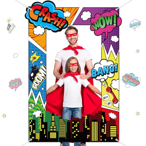 Fabric Comic Hero Photo Prop Hero Birthday Party Decor Hero Comic...