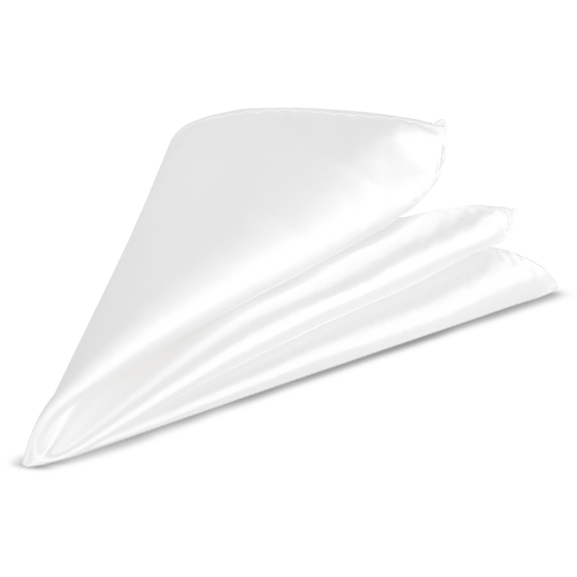 WedDecor White Men's Pocket Square Plain Formal Suit Handkerchief