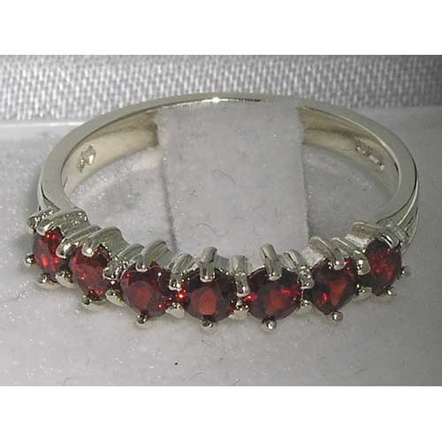925 Sterling Silver Real Genuine Garnet Womans Eternity Ring3