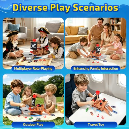 AMGAMGTS Shark Pirate Ship Toy Car Playset with Car-Swallowing Play Mode by AMGAMGTS - Image 7