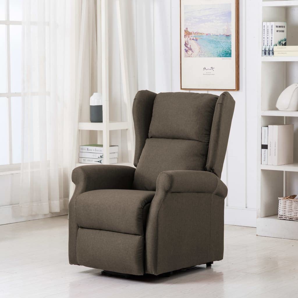 vidaXL Poltrona Massaggiante Alzapersona Poltroncina per Massaggi Divano Singolo Massaggiatore Sedia TV Arredamento Grigio Talpa in Tessuto