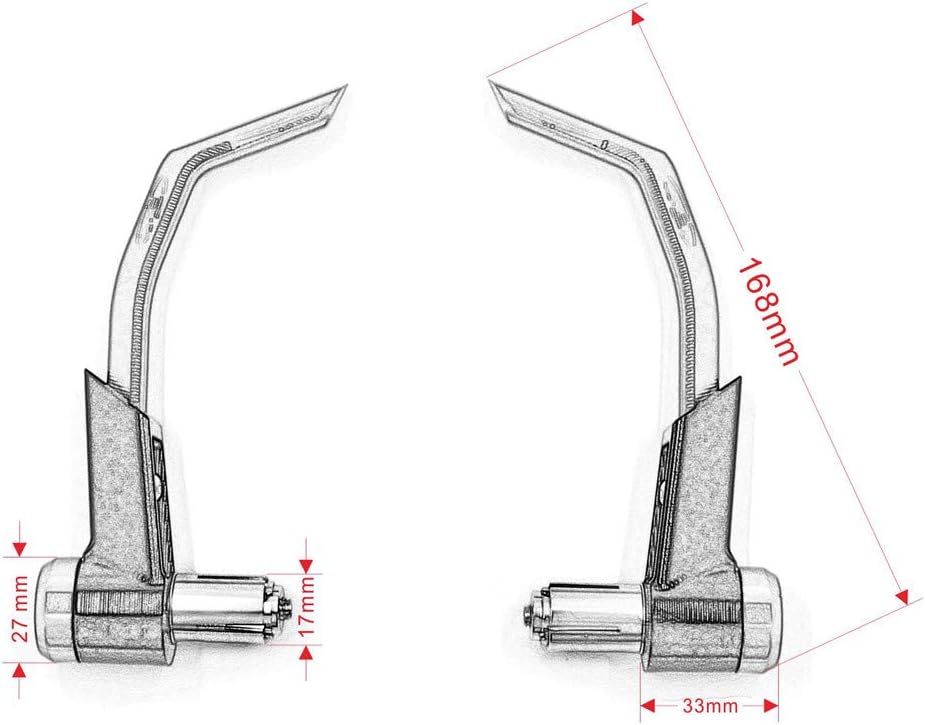 7/8" CNC Levers Guard Bar with Hand Grips Motorcycles Handguards Handlebar Protect for Brake Clutch 17mm Red