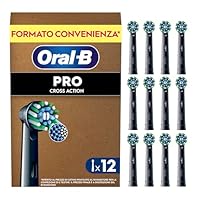 Oral-B Testine Di Ricambio per Spazzolino Elettrico, Pro Cross Action Nere, 12 Testine Originali di...
