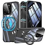 iPhone 15 Plus 用 ケース 両面 MagSafe対応 覗き見防止 アイフォン15プラス ガラスケース のぞき見 360°全面保護 Uovon スマホケース あいほん 15Plus フルカバー 多機能一体スタンド カメラレンズ保護 ロック付き ・ ブラック