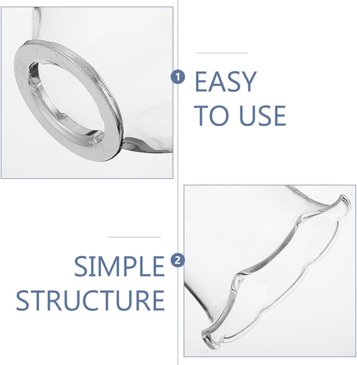 DOITOOL Glass Hurricane Candle Holders Windproof Lamp Chimney Replacement 2pcs 8.5x21cm Glass Cylinder Shade for Home and Outdoor Décor