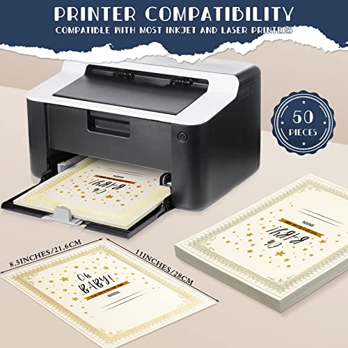 Fainne 50 Sets Certificate Kit Includes 50 Pcs 9.5 X 12 Inch Certificate Holders 50 Pcs Letter Size Certificate Papers 50 Pcs Gold Foil Award Seals Diploma Covers For Appreciation thumb #2
