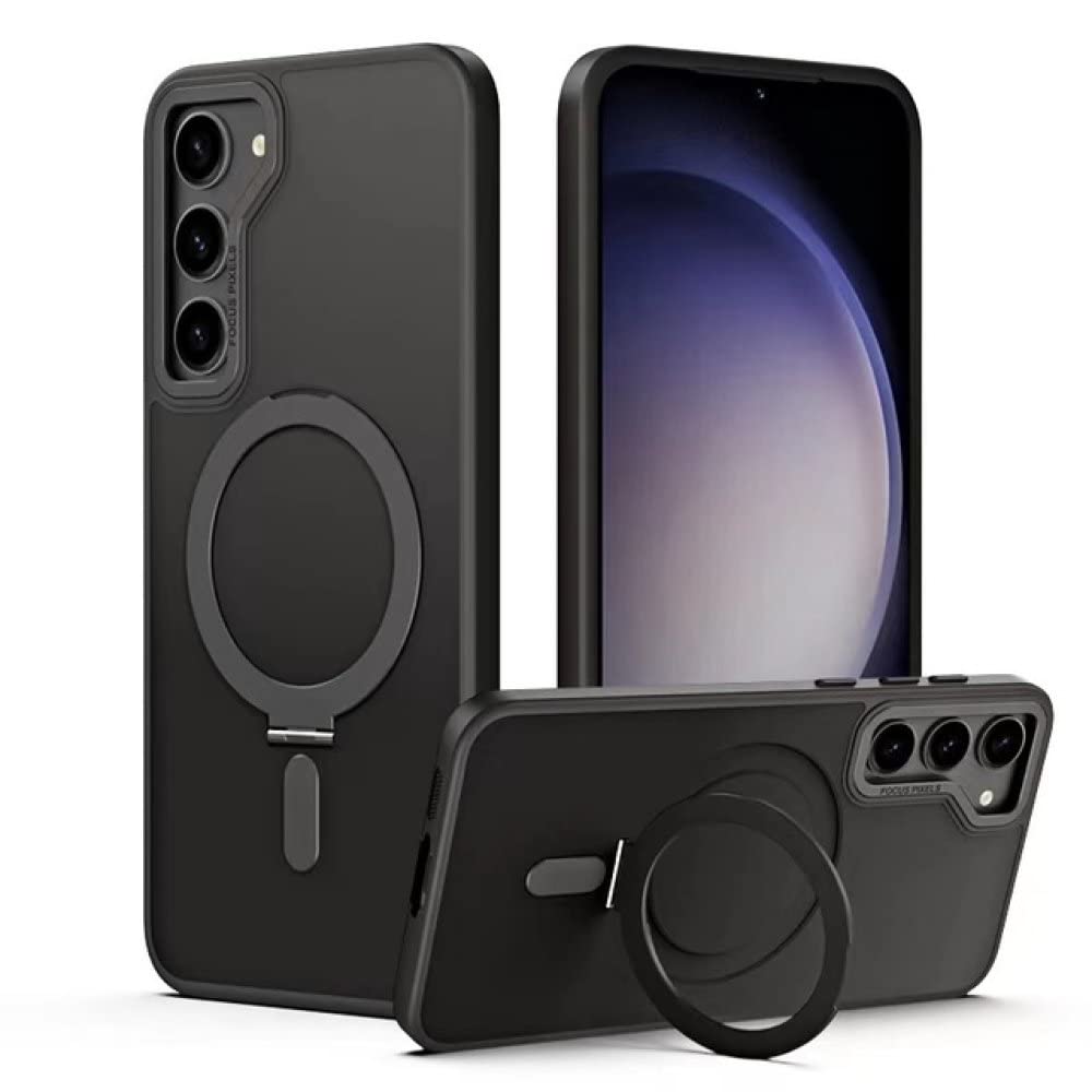 Funda antichoque para Samsung Galaxy S23 que evita caídas con imán y anillo negro 2