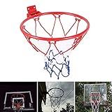 willkey Basketballkorb Outdoor mit Ring und Netz für Erwachsene und Kinder,Durchmesser 32cm