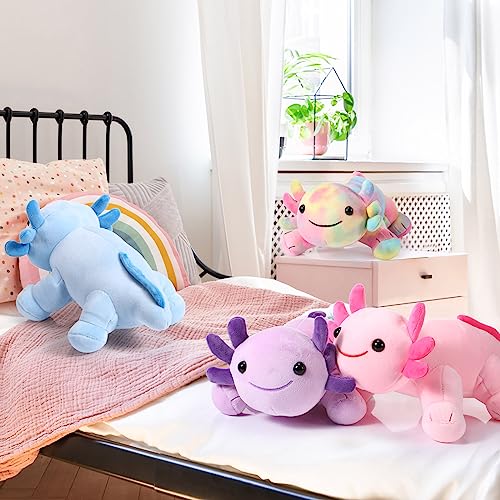 Image of Libima 5 Pcs 12 Inch Axolotl Plush Toys Stuffed Animal Plushies Pillow Doll Cute Soft Axolotl Toy Stuffed for Birthdays Gift Home Decoration(Bright Color)