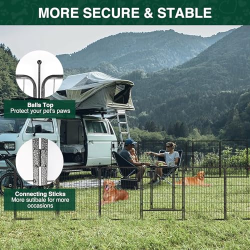Image of VISCOO Dog Playpen Outdoor, 16 Panels 40 inch High Metal Dog Fence with Gate | Pet Fence for Large /Medium /Small Dogs, Portable Dog Fence for RV Camping, Yard