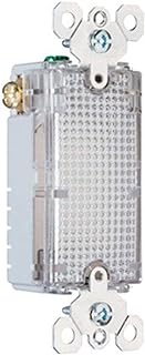 Legrand Pass & Seymour LED Full Night Light Clear for Louvered Plate | Pass & Seymour 20-Year, Child-Safe Cool-Touch LED Nightlight, Ambient Light Sensor, Horizontal Decorator Outlet