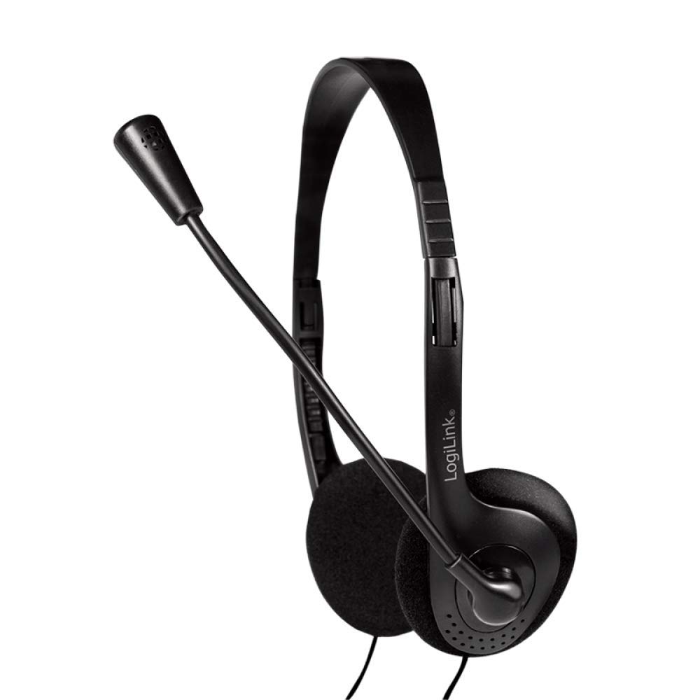 LogiLink HS0052 Stereo Headset Headphones with Microphone Easy VOIP Telephone Conference