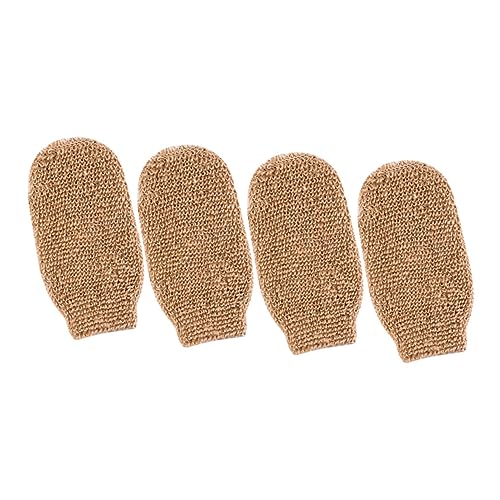 SHERCHPRY 4 Piezas Guantes Exfoliantes de Yute para Baño Guantes Lavables para Exfoliación Corporal Eliminación de Muerta y Rápida