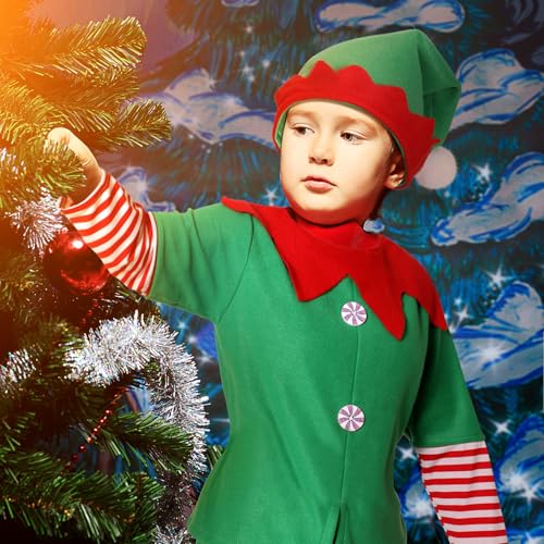 Disfraz completo de duende navideño para niños Geyoga miniatura 6