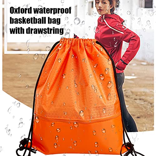 Image of Drawstring Backpack Bag, Waterproof Draw String Back Sack with Zip Pocket, Gym Drawstring Bags Swim Bag for Men Women