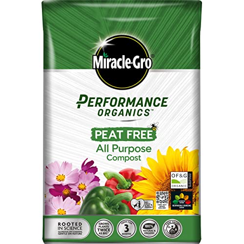 Miracle-Gro Performance Organics All Purpose PEAT FREE Compost, 40L, White