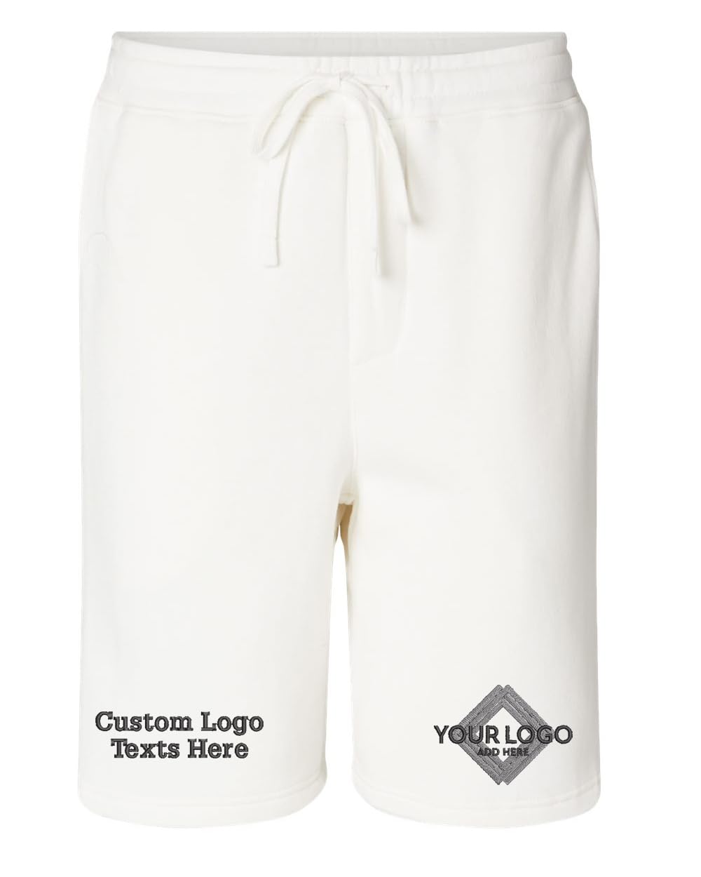 INK STITCH Prm50stpd Custom Embroidery Logo Texts Garment Dyed Fleece Shorts