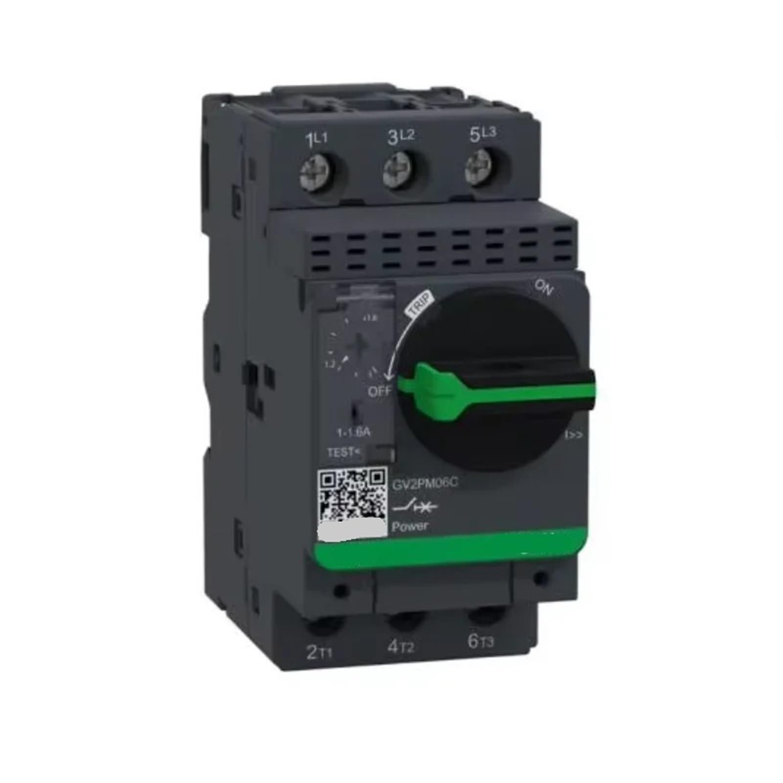 GV2-PE06C 1,0-1,6 A urządzenia elektroniczne, sterowanie przyciskiem, modele miedziano-plastikowe, wyłącznik z formowaną obudową