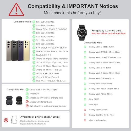 Image of Phelinta Wireless Charger for Samsung S25 Ultra, Charging Station for S25 /S24 Ultra /S24+ /S24 /S23 /S22 /Note 20 /Z Flip 6 /Fold 6, for Galaxy Watch Ultra /7 /6 /5, Galaxy Buds 2 Pro /Pro (No Adapter), Black