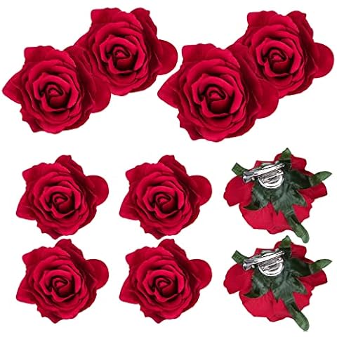 8 Piezas Pinzas de Pelo de Flor Rosa Cover