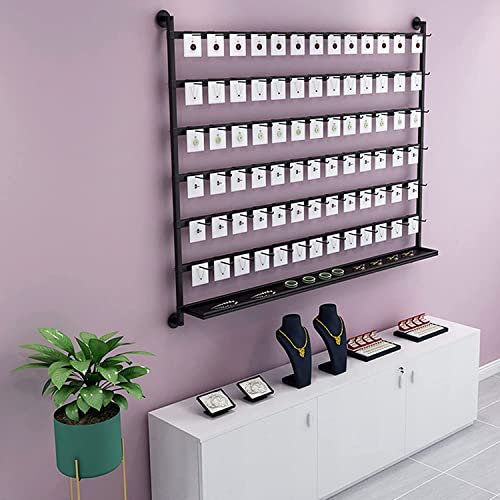 Porta Orecchini e Organizer per Gioielli da Parete con Ganci - Scaffale in Metallo per collane, Portachiavi e Accessori - Elegante mensola da Parete per esporre e riporre Gioielli
