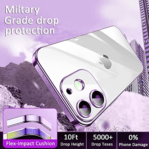 Image of mobistyle Silicone Compatible with iPhone 11 Cover, Luxury Electroplating Case, Individual Protection for Each Lens, Back Cover for iPhone 11 (Electroplating Purple)