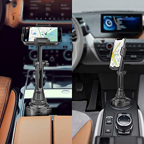 TOPGO Cup Holder Phone Mount, [No Shaking & Height-Adjustable Pole] Cup Phone Holder for Car, Cell Phone Cradle for iPhone iPhone14, Samsung and More Smart Phone(Black) - Thumbnail 7