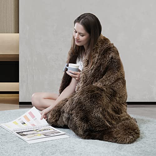 Maxicozy Faux Fur Throw Blanket, Soft Fluffy Sherpa And Fleece Blankets, Comfy And Fuzzy Plush Throw, 50" X 60", Cozy Machine Washable Throws For Bed, Chair And Couch #TOP5