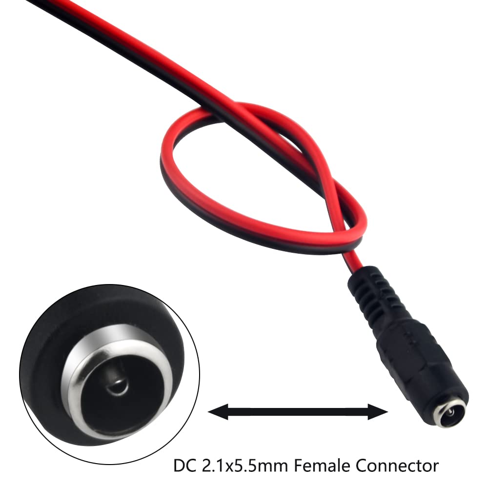 10Pcs 2.1x5.5 Mm Spina Femmina 12V DC Power Pigtail Cable Jack Per Connettore Telecamera Di Sicurezza CCTV