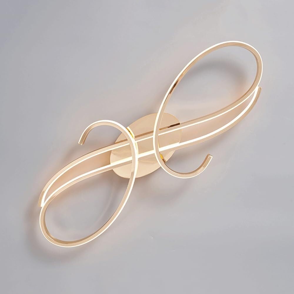 Modern LED Ceiling Light 50W Spiral Design Ceiling Lighting Fixtures Dimmable Aluminum Ceiling Lamps for Corridor Aisle Hallway Balcony Bedrooms Kitchen Office (Gold)