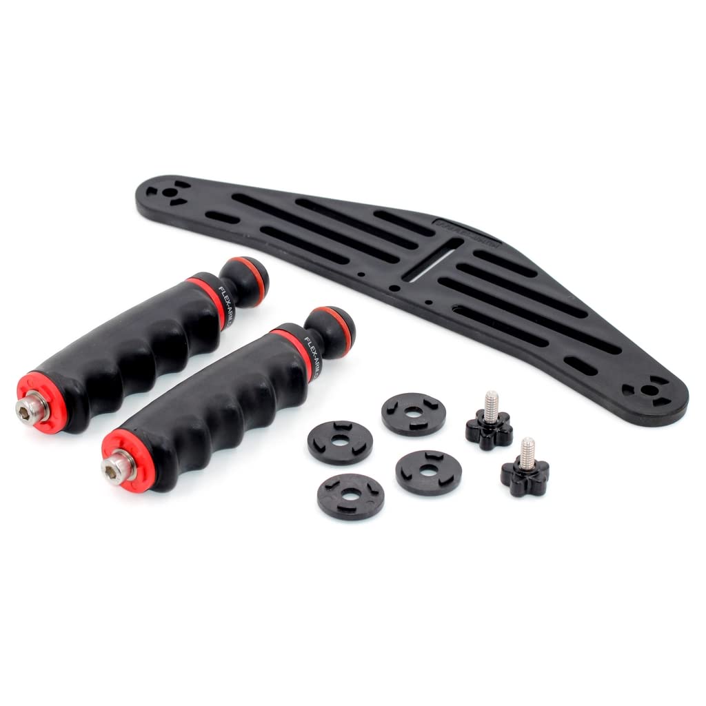Kameraschiene 320 mm für Unterwassergehäuse mit Doppelgriff und Kugel 25 mm Unterwasserfotografie FLEX-ARM ST20204