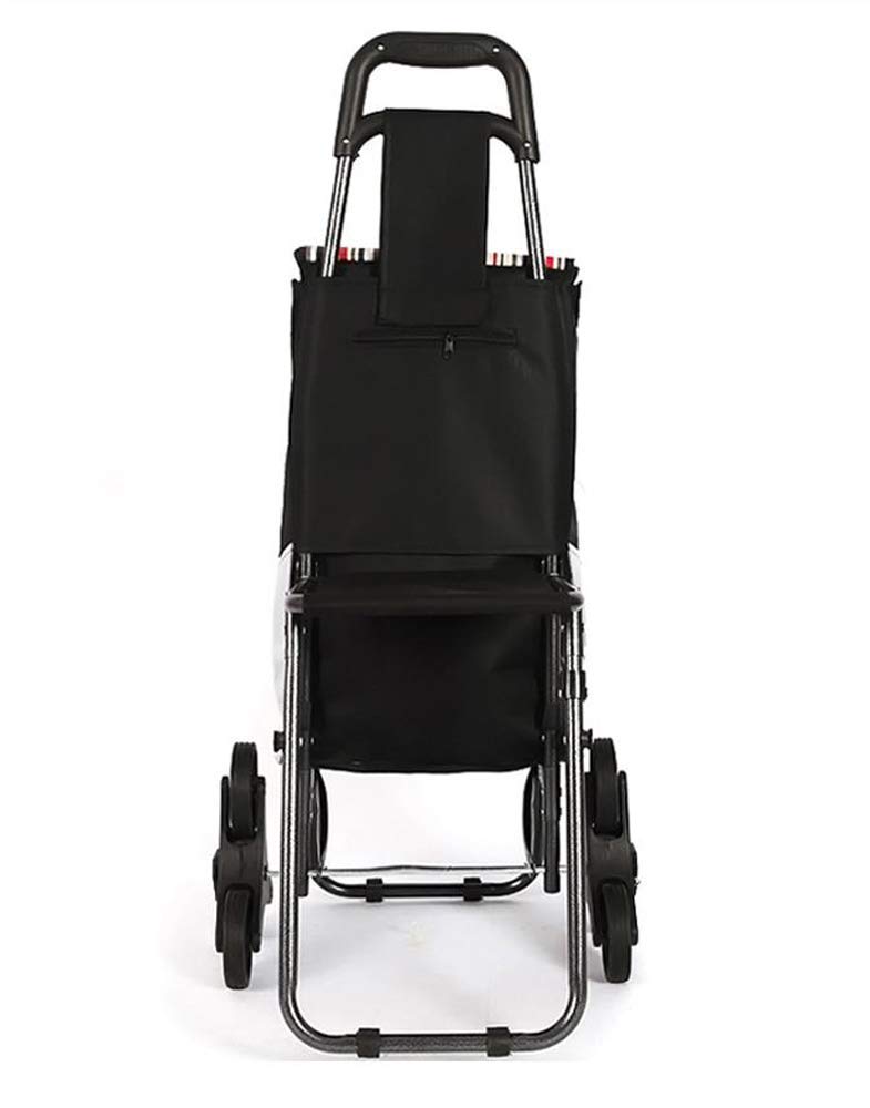 Einkaufswagen, Einkaufswagen, Ladewagen, Kleiner Ziehwagen, Heimwagen, Autowagen, Treppensteigen, zusammenklappbar, tragbarer Ziehwagen, Anhänger, Braun, Multifunktional