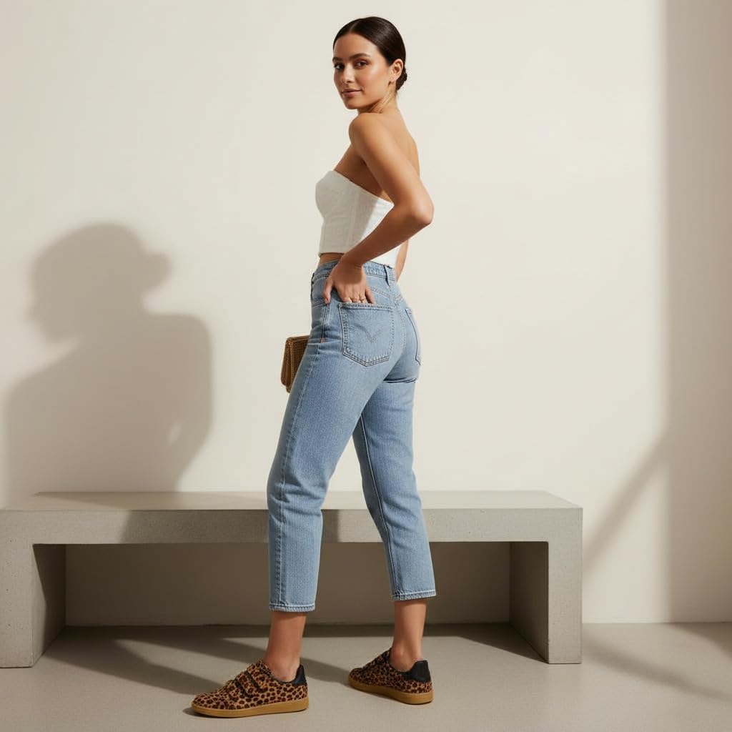 CUSHIONAIRE Bastion Vegan Hair Calf Leopard Print Casual Hook and Loop Closure Womens Sneakers – Lightweight Comfort with Non-Slip Rubber Sole - Image 7