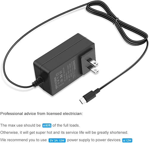 Miniatura 7 de SHNITPWR Adaptador de fuente de alimentación de 5 V 3 A CC 5 V 3000 mA 15 W Cable de alimentación de repuesto universal 25 A 15 A 1 A 500 mA