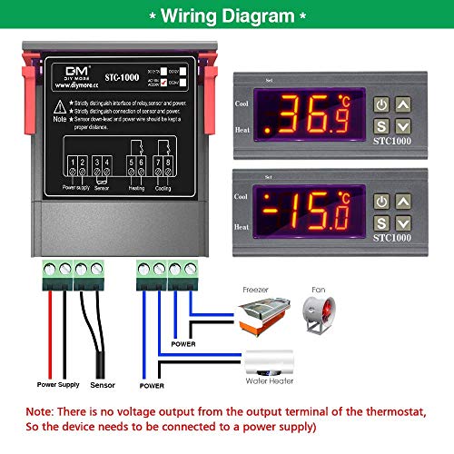 Diymore 011403 Stc-1000 Ac 10A 110V-220V All-Purpose Digital Led Temperature Controller Heating Cooling Thermostat 2 Relays Output thumb #8