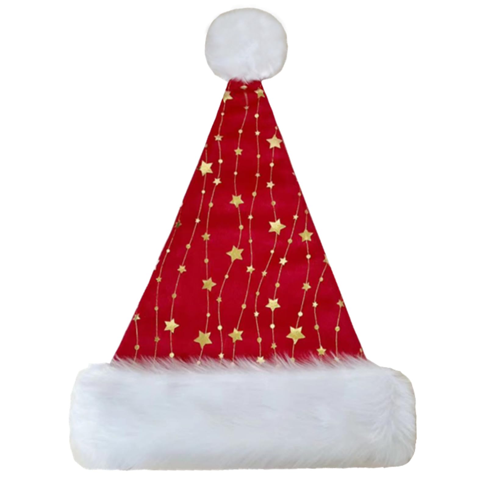 Kalttoy Christmas Santa Hat with White Brim for Christmas Festival Party New Year Headwear Santa Costume Accessory Gift Costumes for Adults