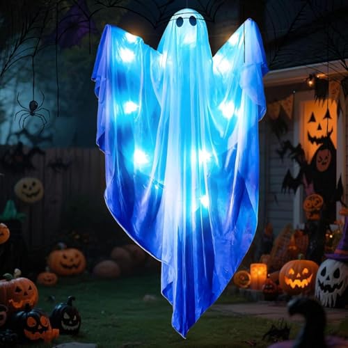Decoración de fantasmas con luz regulable para evitar un Halloween aburrido 4