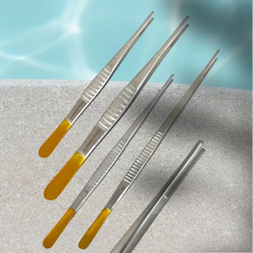 DEBAKEY Vascular Tissue Forceps 6 INCH to 12 INCH - Gold Tips Satin Finish - German Stainless CE - HIGH Grade (ArTLaB) (1, 6 INCH)