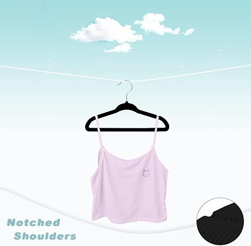 Miniatura 3 de BAGAIL Paquete de 50 Perchas de Terciopelo para Niños de 14 Pulgadas Perchas para Ropa de Niños Antideslizantes Perchas para Bebés para BebésNiños