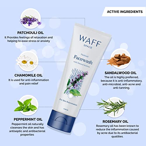 Image of WAFF Face Wash | Refreshing & cooling | Deep cleansing, soothing & hydrating | Reduces acne, controls oil & evens skin tone | Sulfate-free, paraben-free, vegan | Unisex & all skin types