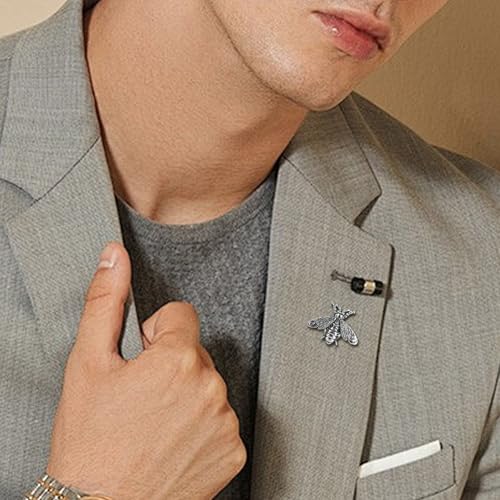 Image of 10 Pack Cute Funny Vintage Bee Brooches Pin Set Fashion Retro Animal Themed Lapel Brooches Jewelry Suit Brooch for Men Women Gold Silver Plated