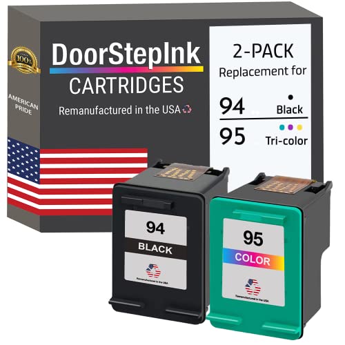 Doorstepink Remanufactured In The Usa Ink Cartridge Replacements For Hp 94 1 Black C8765 Hp 95 1 Color C8766 For Deskjet 460 5745 6540 5748 Officejet 7210 K7108 150 Psc 1600 2350 #TOP19